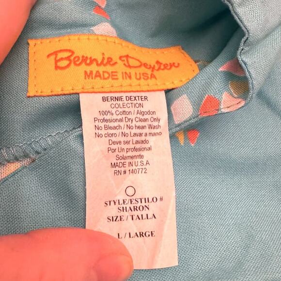 Bernie Dexter Cotton Champagne Celebration Turquoise Pink Mini Dress Size L - Picture 6 of 9